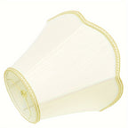 Abat-jour cloche festonné blanc à galon doré, Ø 33 x H 23,5 cm