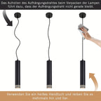 Suspension cylindre GU10 en aluminium Ø 5,5 cm, noire ou blanche