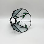 Verre de remplacement façon vitrail à feuilles vertes, Ø 14,5 cm