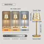 Lampe de bureau LED rose sans fil, abat-jour facetté en relief