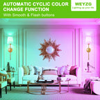 Lot de 2 appliques murales dorées sans fil, ampoules LED RVB