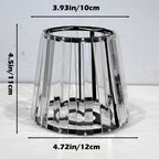Petit abat-jour en prismes de cristal sur armature noire, Ø 12 cm