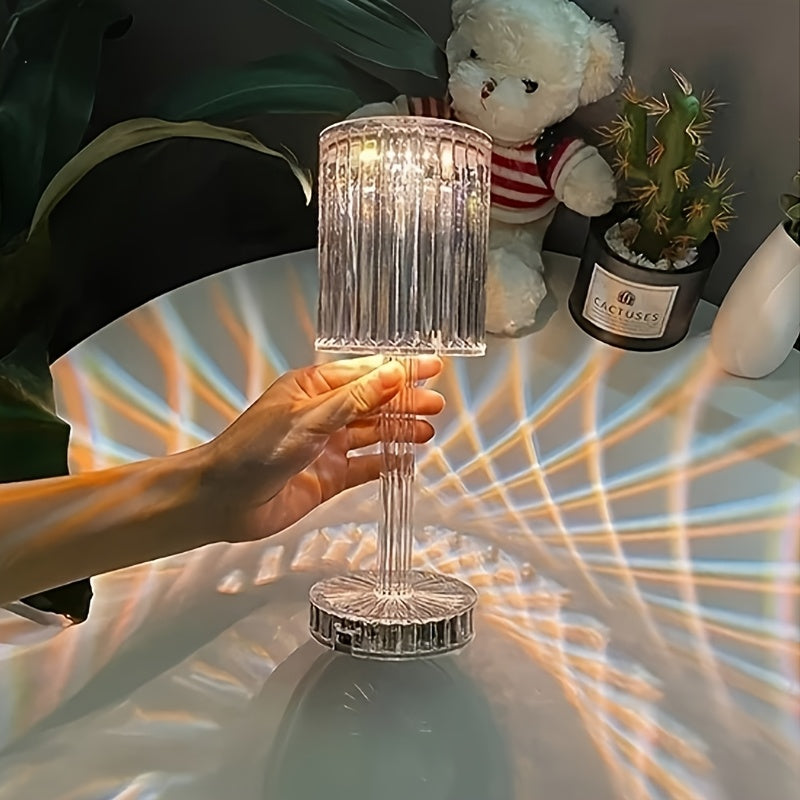 Lampe acrylique effet diamant RVB 16 couleurs, tactile et télécommande