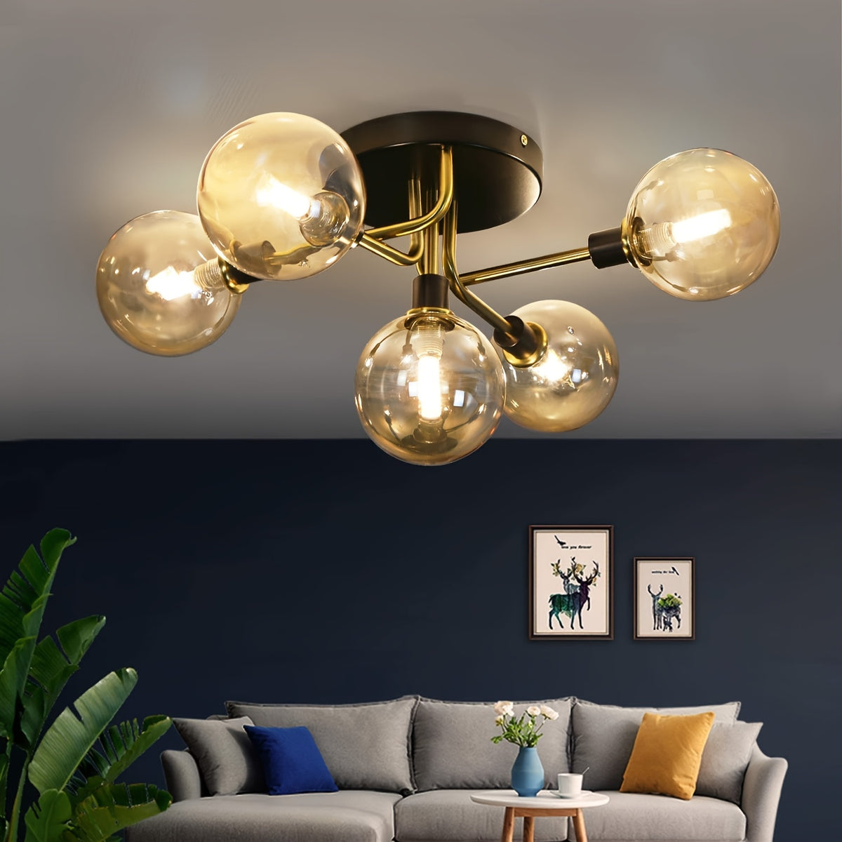 Un luminaire de salon au style moléculaire