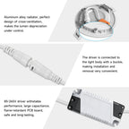 Spot LED encastrable extra-plat 3 W, découpe 7 cm, lot de 6