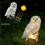 Lampe solaire hibou en résine sur piquet, lot de 2 pour jardin