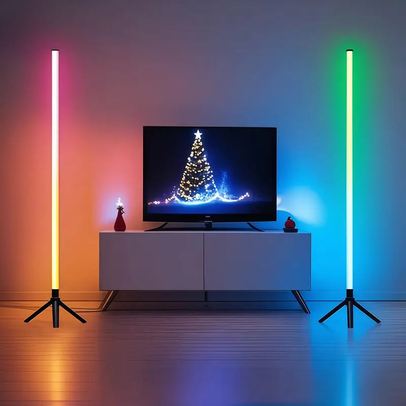 Lampadaire trépied LED RVB avec télécommande, colonne de 110 cm