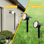 Spot solaire orientable à piquet ou mural, IP65, blanc chaud, lot de 2
