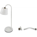 Lampe de table sans fil blanche à tête aimantée et col de cygne