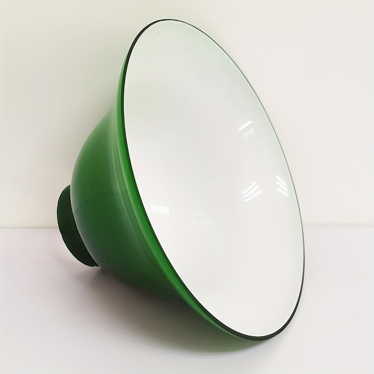 Verre cloche vert à intérieur blanc, Ø 18,5 cm, douille E27