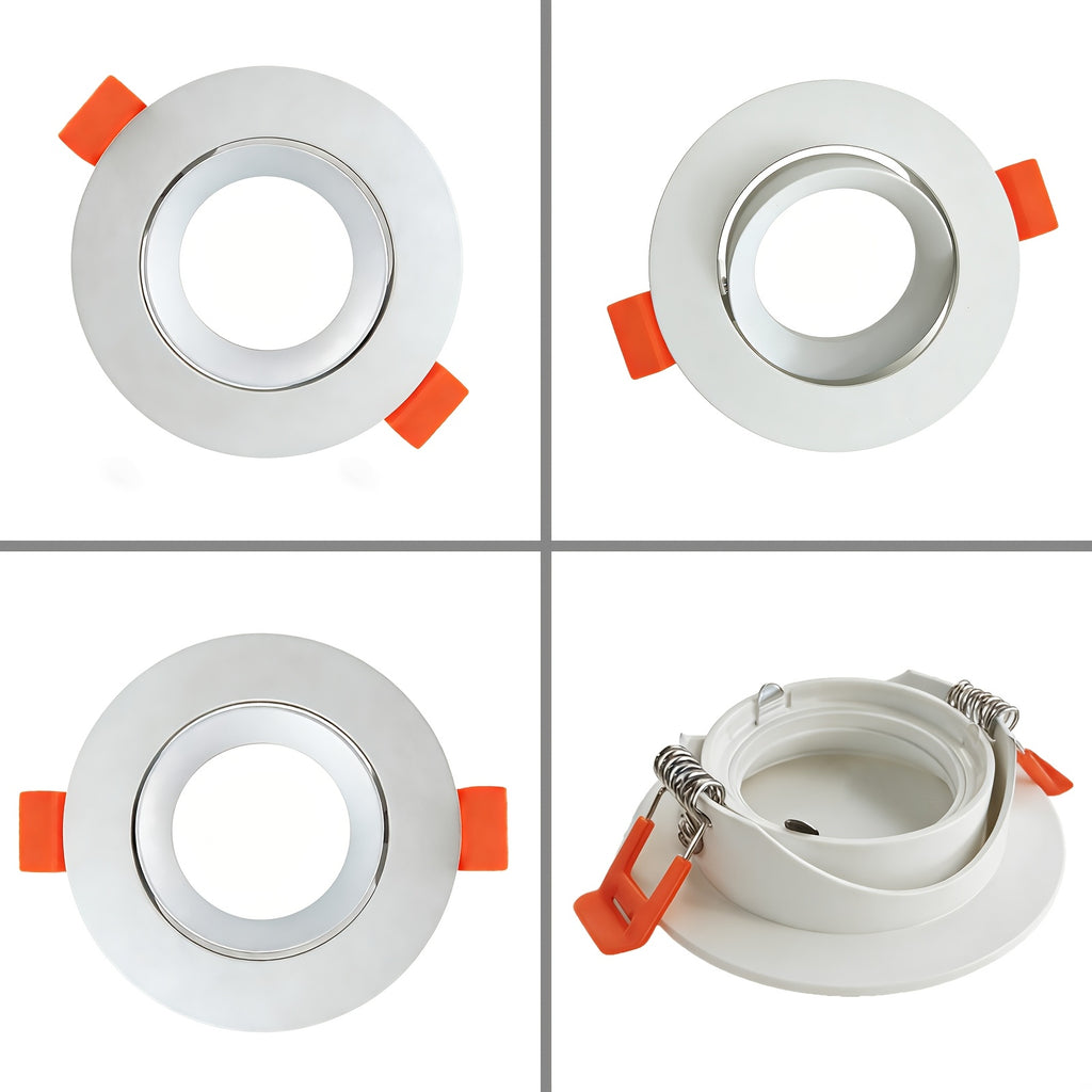 Support de spot encastrable orientable blanc Ø 8,8 cm, lot de 2