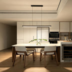 Suspension LED linéaire noire à profil fin de 3,1 cm, barre de 100 cm