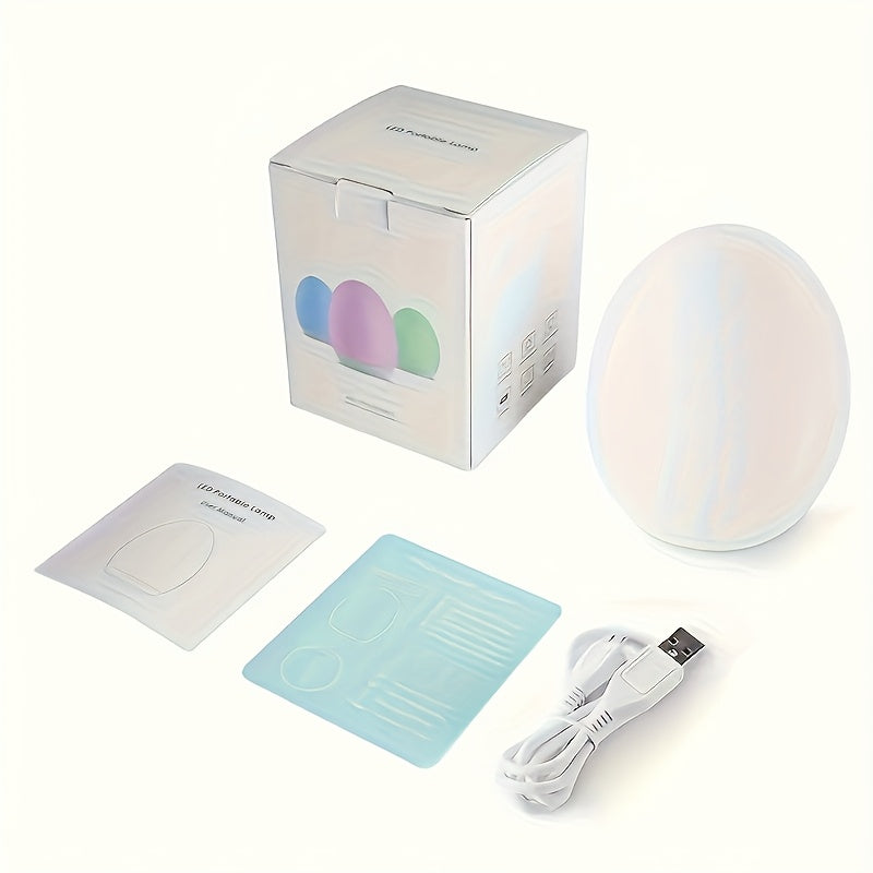 Veilleuse œuf rechargeable à sept couleurs, tactile, minuterie 1 h