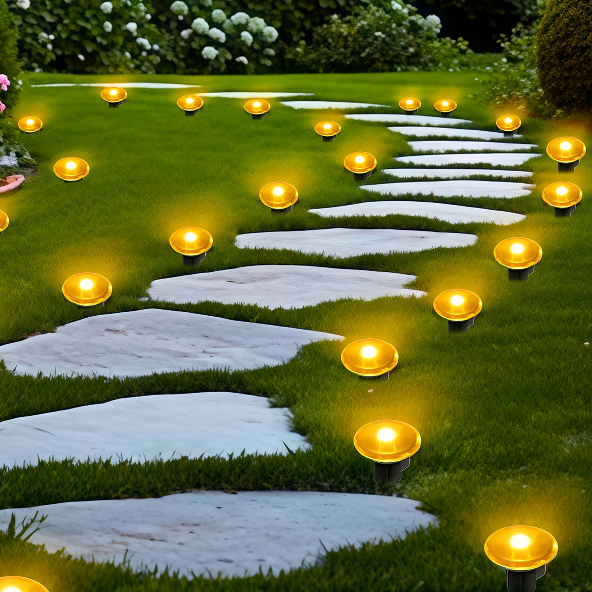 Spots solaires à planter pour baliser une allée