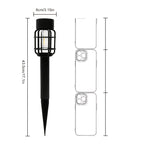 Lot de 2 lanternes solaires à cage noire sur piquet, 43,5 cm