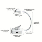 Liseuse à pince rechargeable blanche, col de 14 cm et 3 teintes