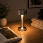Lampe de bureau sans fil compacte en métal, tête Ø 9 cm tactile