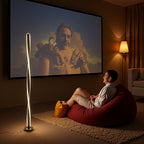 Lampadaire LED torsadé de 121 cm, ruban lumineux sur socle rond