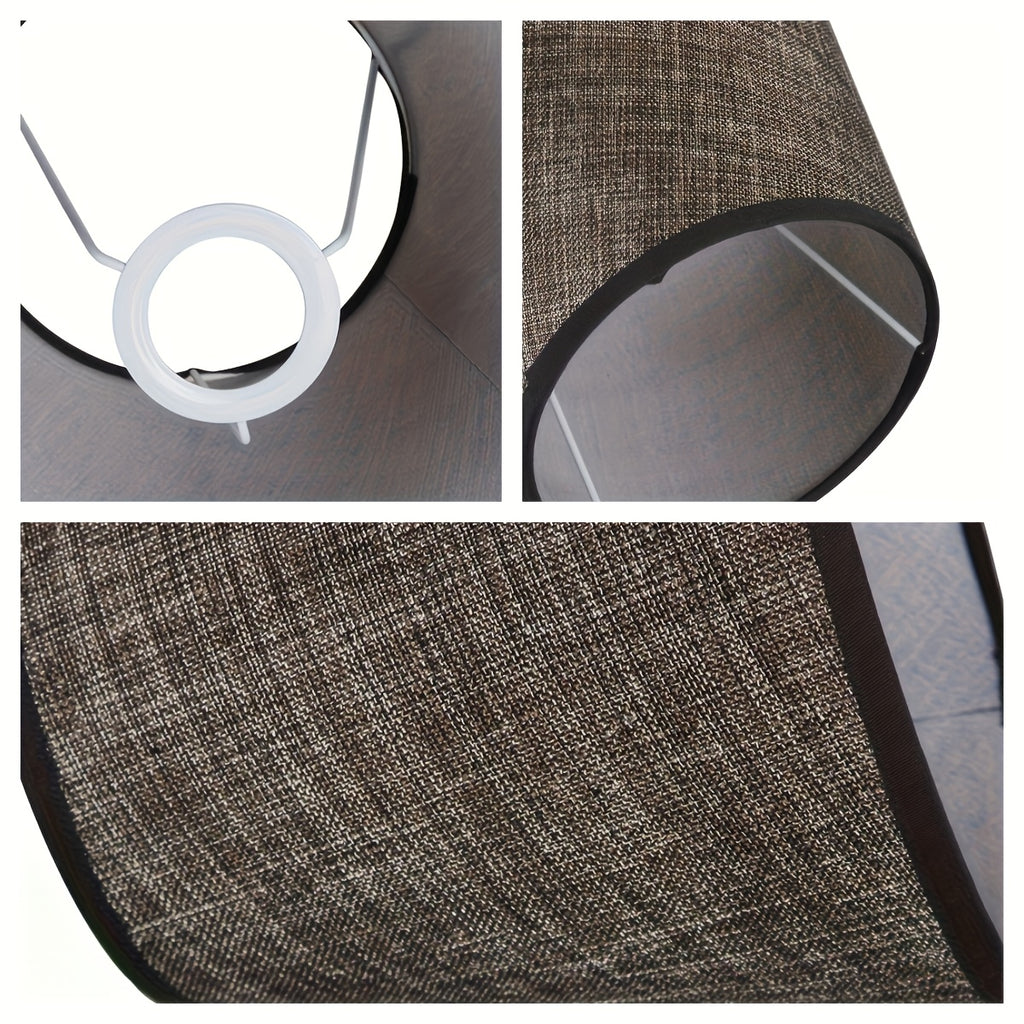 Abat-jour conique aspect lin chiné, beige ou gris foncé, Ø 22 cm