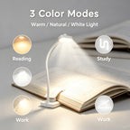 Lampe de lecture pliante à pince blanche, 10 x 4 cm une fois repliée