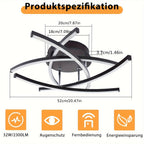 Plafonnier LED à arcs croisés 52 cm, noir ou blanc, télécommande