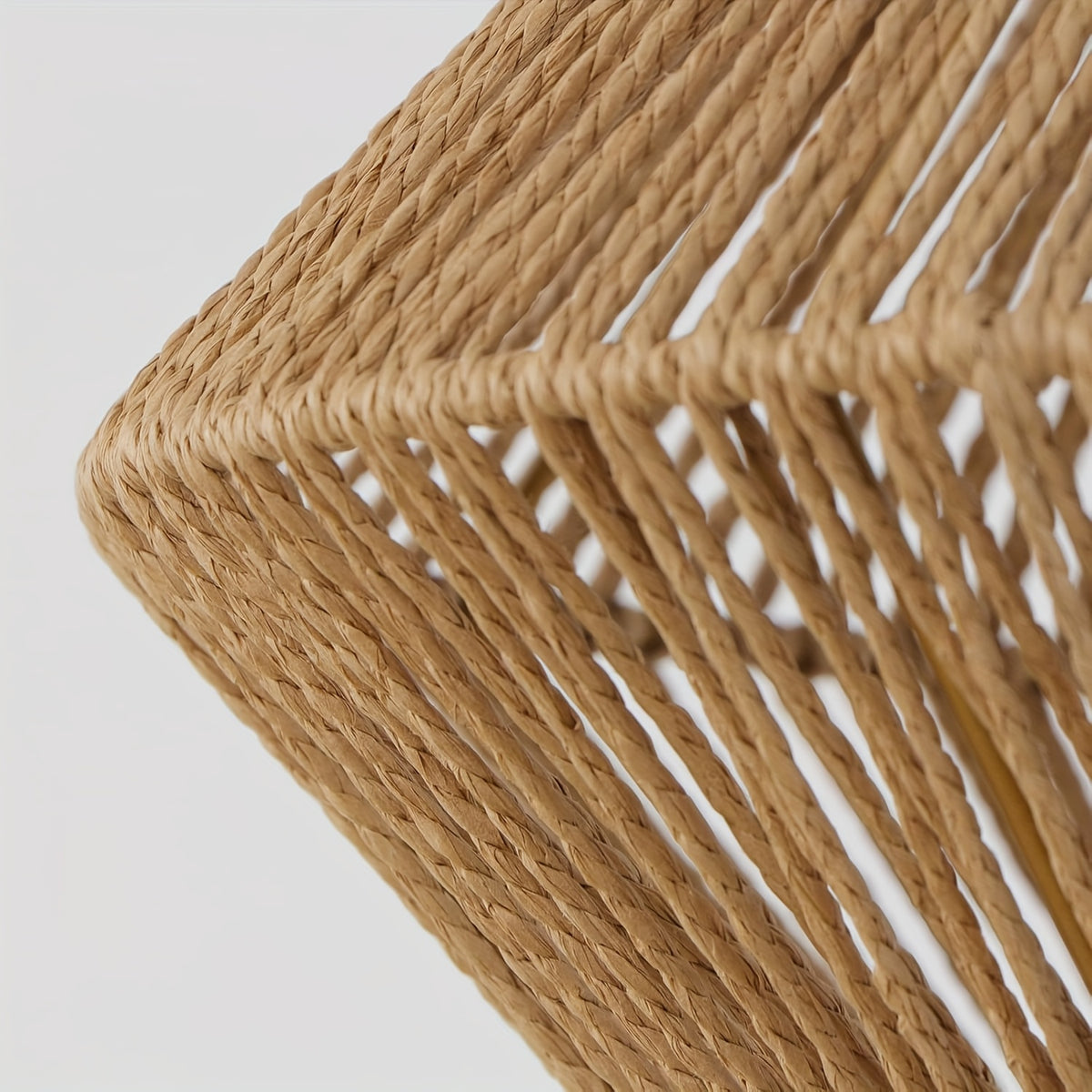 Plafonnier en corde tressée noire ou naturelle, Ø 32,5 cm, E27