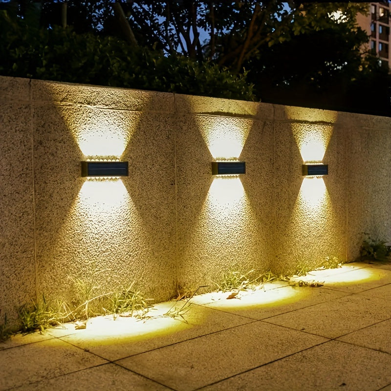 Lot de 2 appliques murales solaires LED IP44, faisceau haut et bas