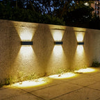 Lot de 2 appliques murales solaires LED IP44, faisceau haut et bas