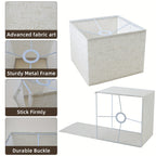 Abat-jour carré en tissu aspect lin, 26 x 26 x H 20 cm, trois coloris