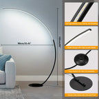 Lampadaire arc LED RVB à mode musique et blancs réglables, 165 cm