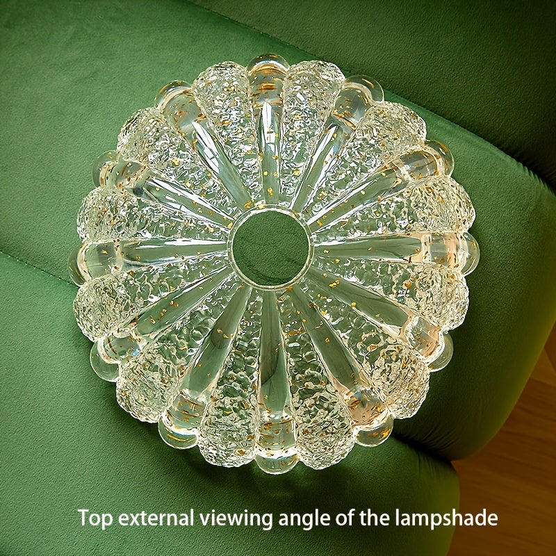 Abat-jour fleur de lotus translucide à paillettes dorées, Ø 25 cm