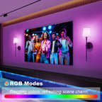 Lot de 2 appliques murales dorées sans fil, ampoules LED RVB