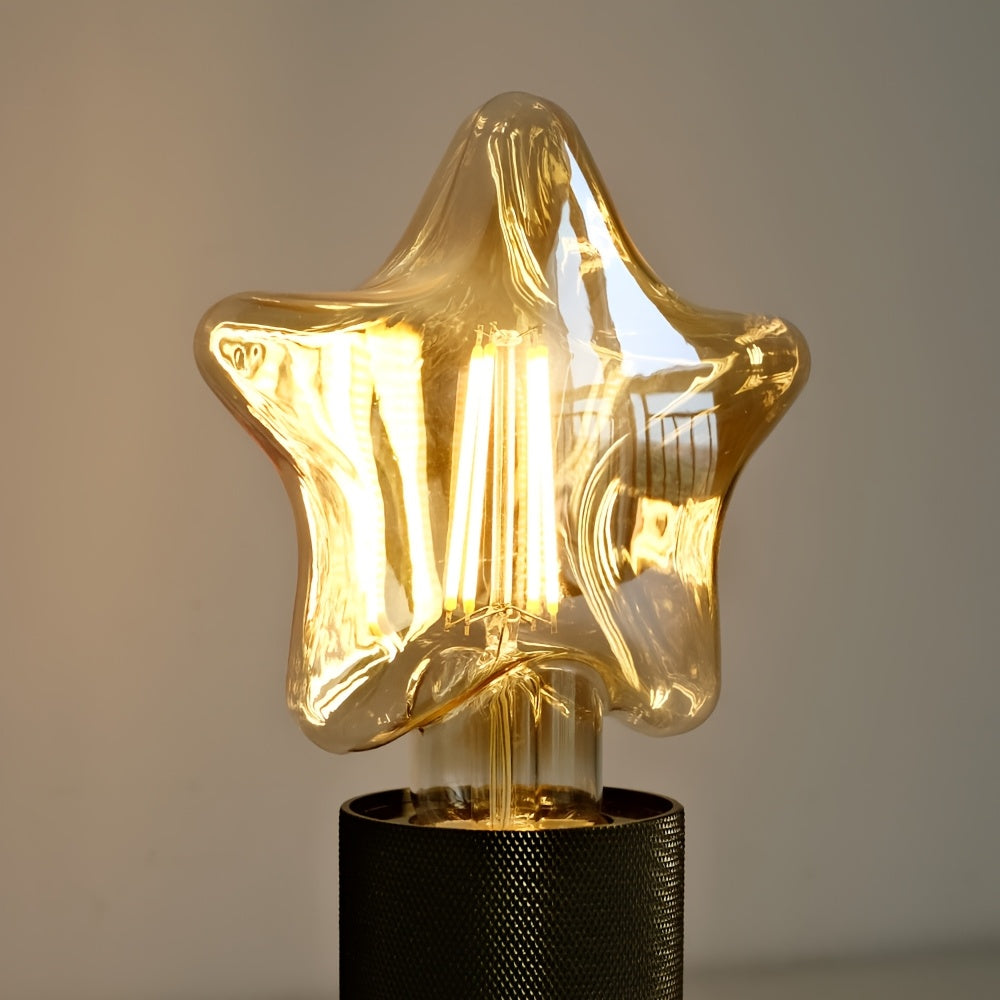 Lot de 2 ampoules LED filament en étoile, culot E27, verre ambré