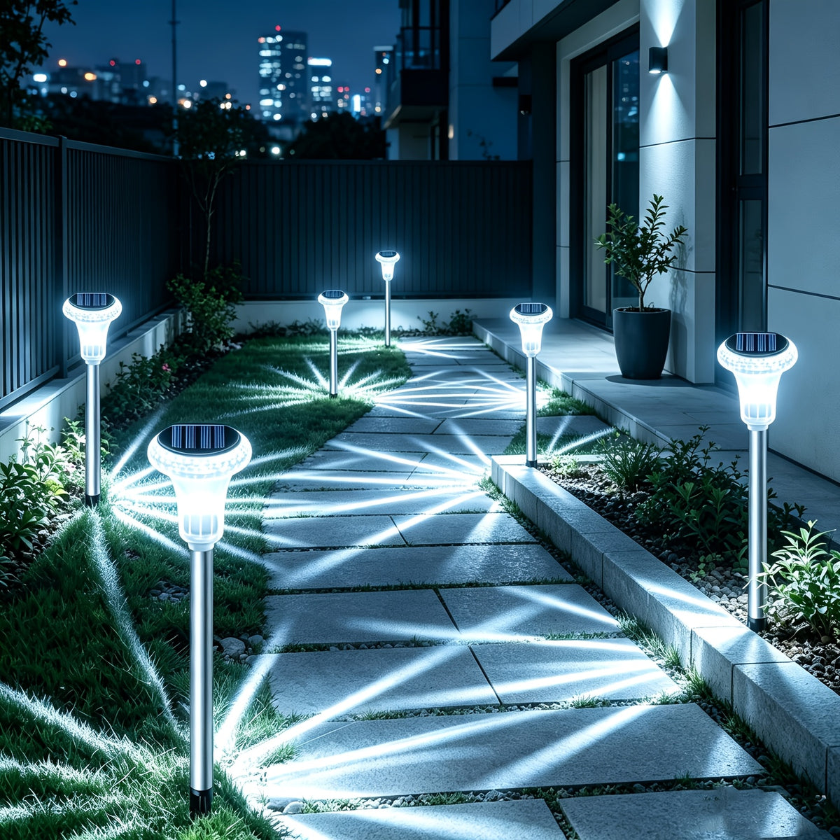 Lot de 12 lampes solaires de jardin à projection d'étoiles, IP44