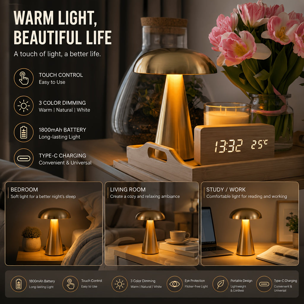 Lumière de chargeur de champignon en métal - Doré
