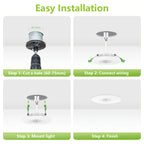 Lot de 6 spots LED encastrables 7 W à variateur, 3 teintes réglables