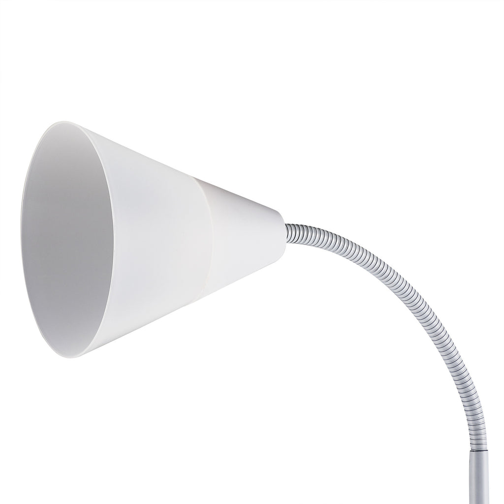 Lampadaire vasque avec liseuse flexible, noir ou blanc, 175 cm