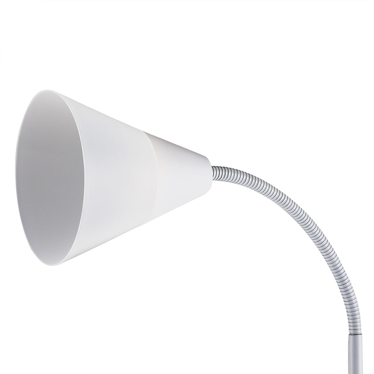 Lampadaire vasque avec liseuse flexible, noir ou blanc, 175 cm
