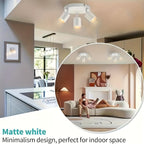 Plafonnier 3 spots orientables sur platine ronde blanche, GU10