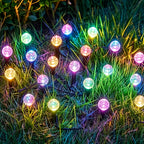 Guirlande solaire de jardin à 30 boules craquelées, 8 modes