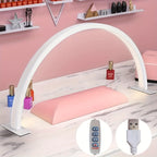 Lampe de bureau LED demi-lune blanche, arche de 42 cm à 3 teintes