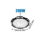 Plafonnier LED industriel rond 200 W, Ø 24 cm, lot de 10