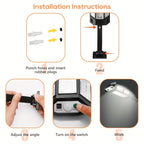 Applique solaire réverbère à détecteur éclairant sur 3 faces, lot de 2