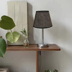 Abat-jour conique aspect lin chiné, beige ou gris foncé, Ø 22 cm