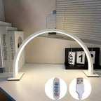 Lampe de bureau LED demi-lune blanche, arche de 42 cm à 3 teintes