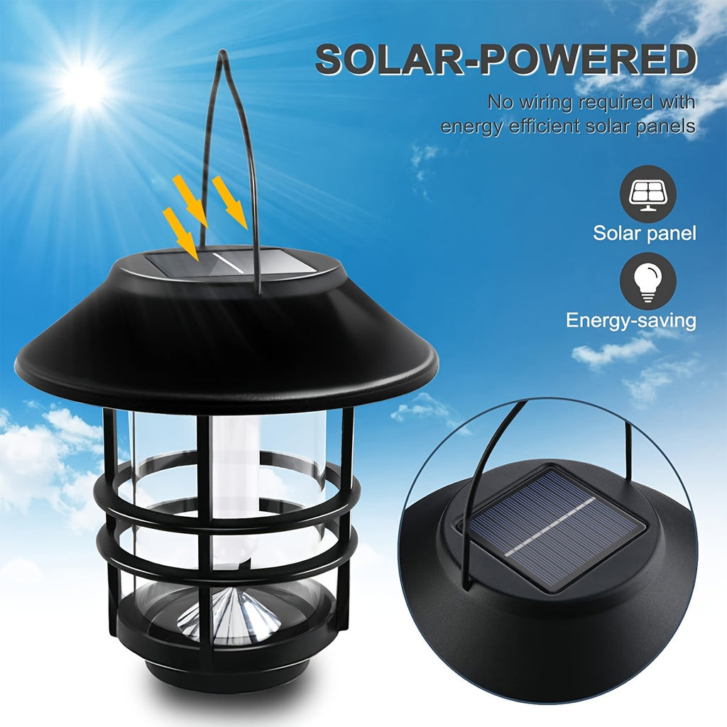 Suspension solaire noire effet flamme et potence murale, IP65