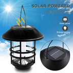 Suspension solaire noire effet flamme et potence murale, IP65