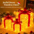 Lampe décorative de Noël, lot de 3 paquets cadeaux lumineux 60 LED
