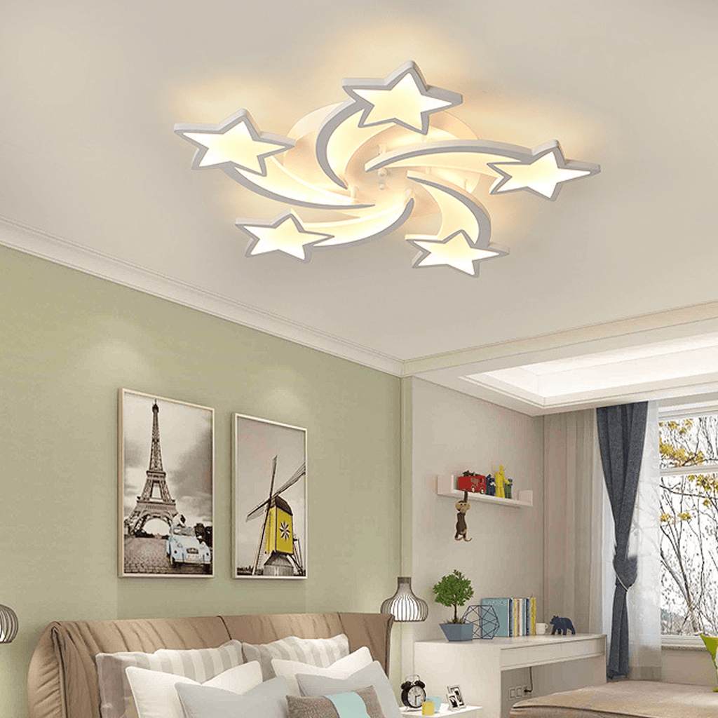 Plafonnier LED cinq étoiles Ø 65 cm avec mode nuit et variateur