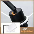 Lampadaire à bras coudé et abat-jour haut de 19 cm, noir ou beige